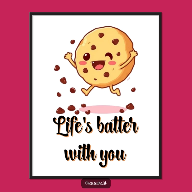 Funny Free Printable Wall Art: Jumping Cookie, Chips, Cheerful Downloadable Decor