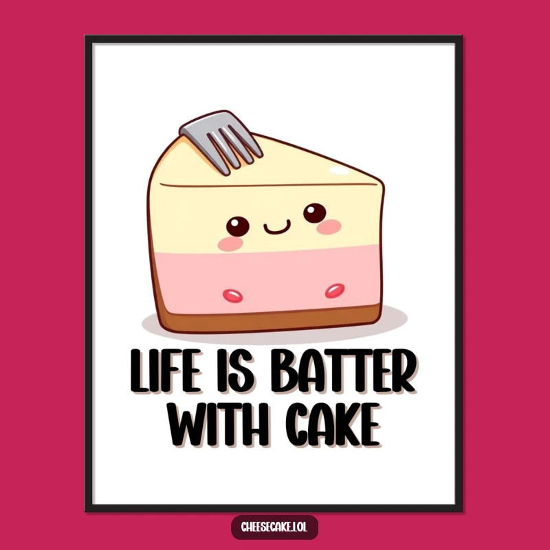 Funny Free Printable Wall Art: Cheesecake Fork Fiasco - Hilarious Downloadable Decor