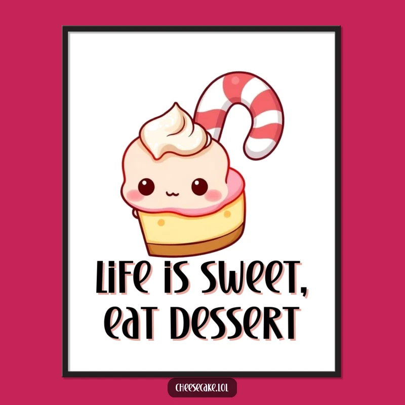 Funny Free Printable Wall Art: Cheesecake Peeking, Quirky Downloadable Decor