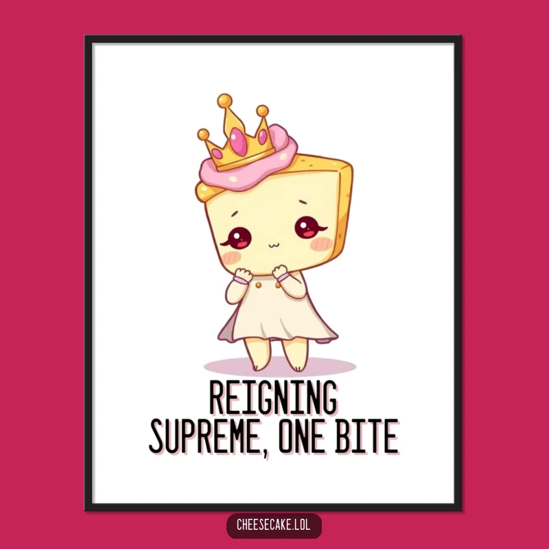 Free Printable Wall Art: Elegant Crowned Cheesecake for Quirky, Sophisticated, Downloadable Decor