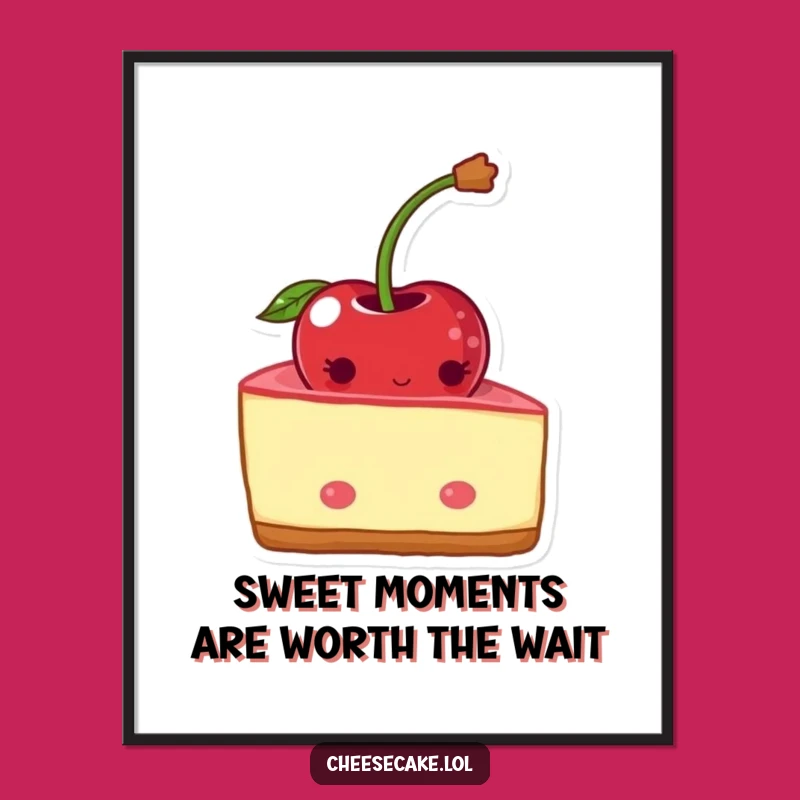 Free Printable Wall Art: Shy Cheesecake, Funny Downloadable Decor for Sweet Spaces