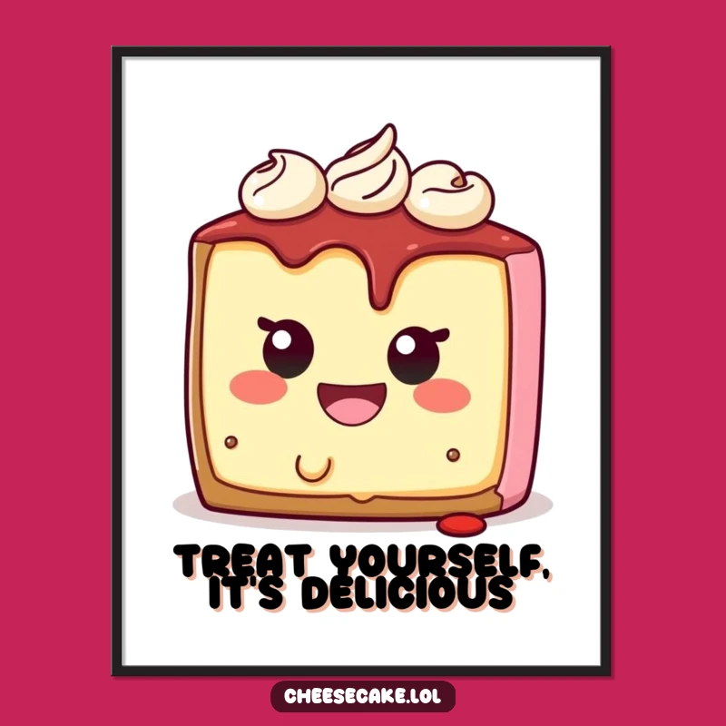 Funny Free Printable Wall Art: Cheesecake's Self-Bite - Hilarious Downloadable Decor