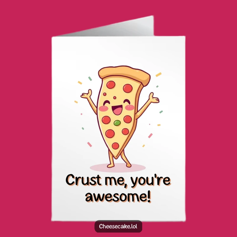 Free Printable Birthday Card: Funny Pizza Handstand, Unique Downloadable Gift for Foodies