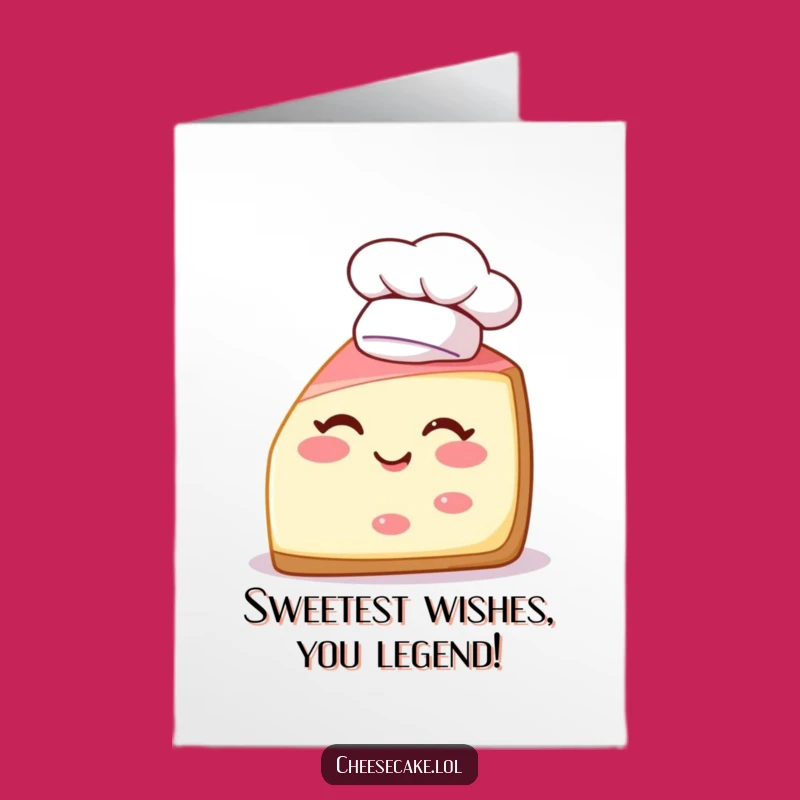 Free Printable Birthday Card: Cheerful Cheesecake Chef Wink - Funny Downloadable Gift Idea