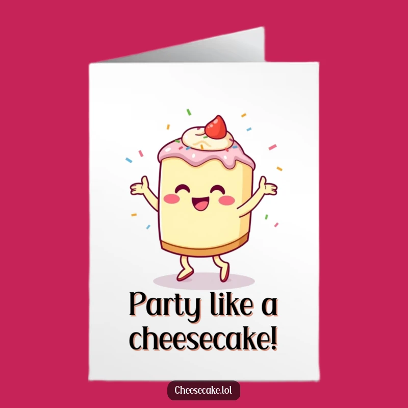 Free Printable Birthday Card: Dancing Cheesecake Sprinkle Joy Downloadable Gift