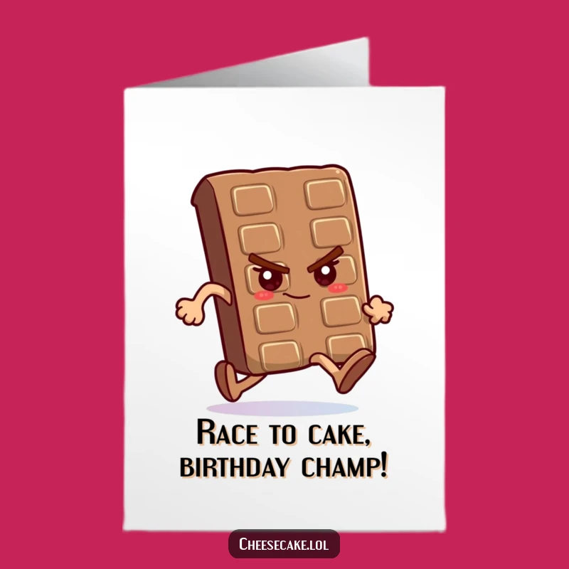 Free Printable Birthday Card: Determined Chocolate Bar Races to Celebrate You!