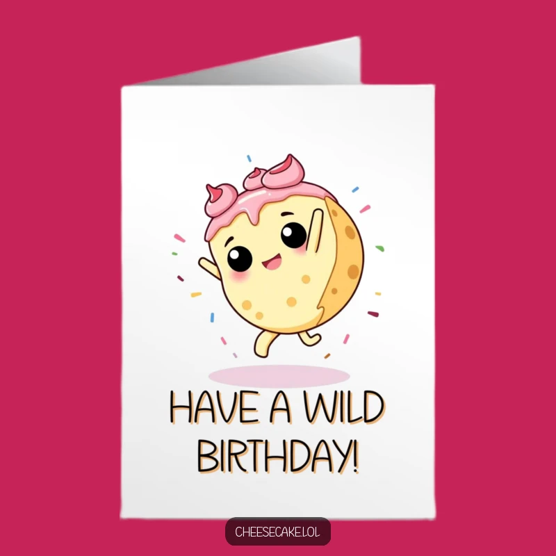Free Printable Birthday Card: Sprinkly Cheesecake Cartwheel Fun Downloadable Gift
