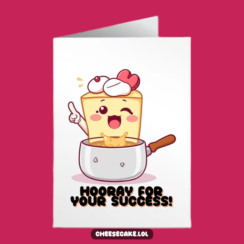 Free Printable Congrats Card: Excited Cheesecake, Humorous Downloadable Gift