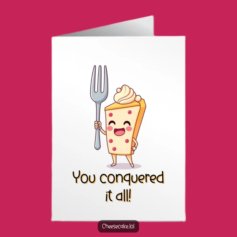 Free Printable Congrats Card: Hero Cheesecake, Humorous Downloadable Gift