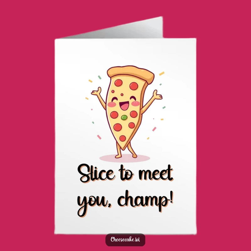 Free Printable Congrats Card: Pizza Handstand for Any Achievement, Fun Downloadable Gift