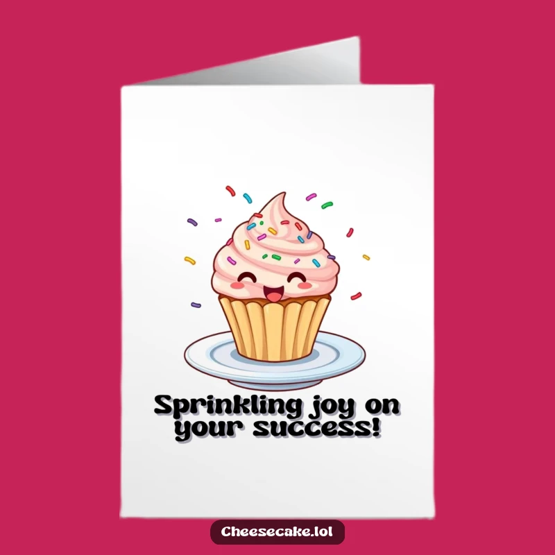 Free Printable Excited Cupcake Congrats Card: Sweet Celebration for a Hilarious Downloadable Gift
