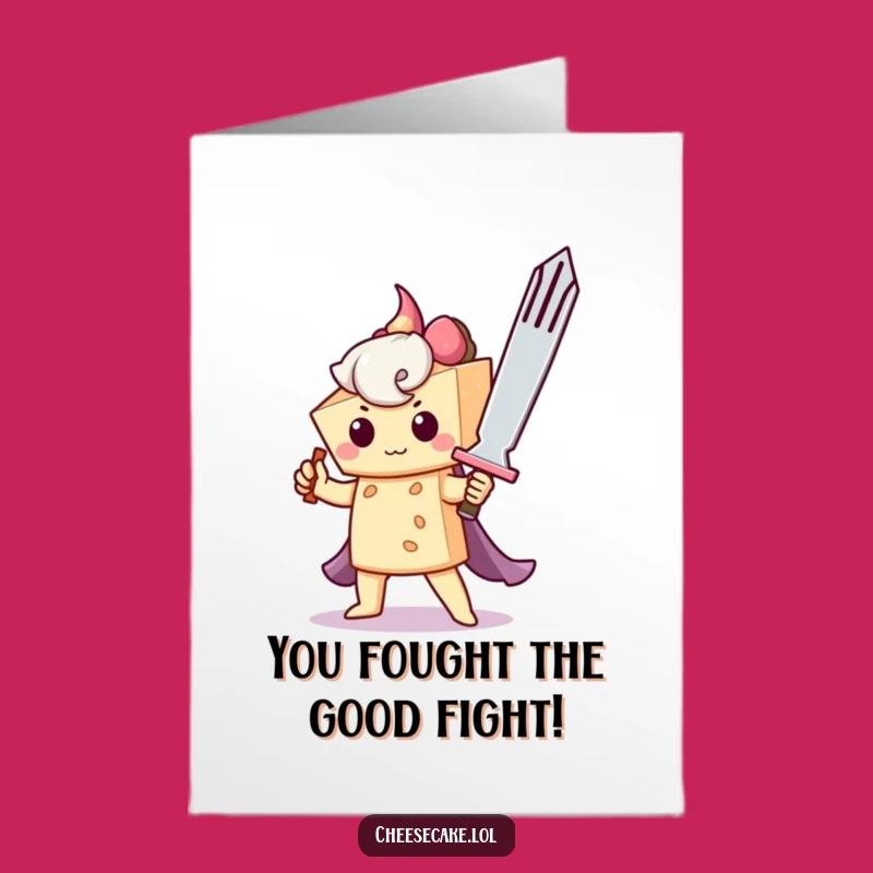 Free Printable Congrats Card: Cheesecake Fork Knight Wins Downloadable
