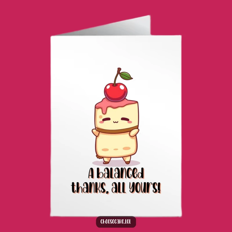 Free Printable Thank You Card: Cheesecake Focus Character Downloadable Gratitude