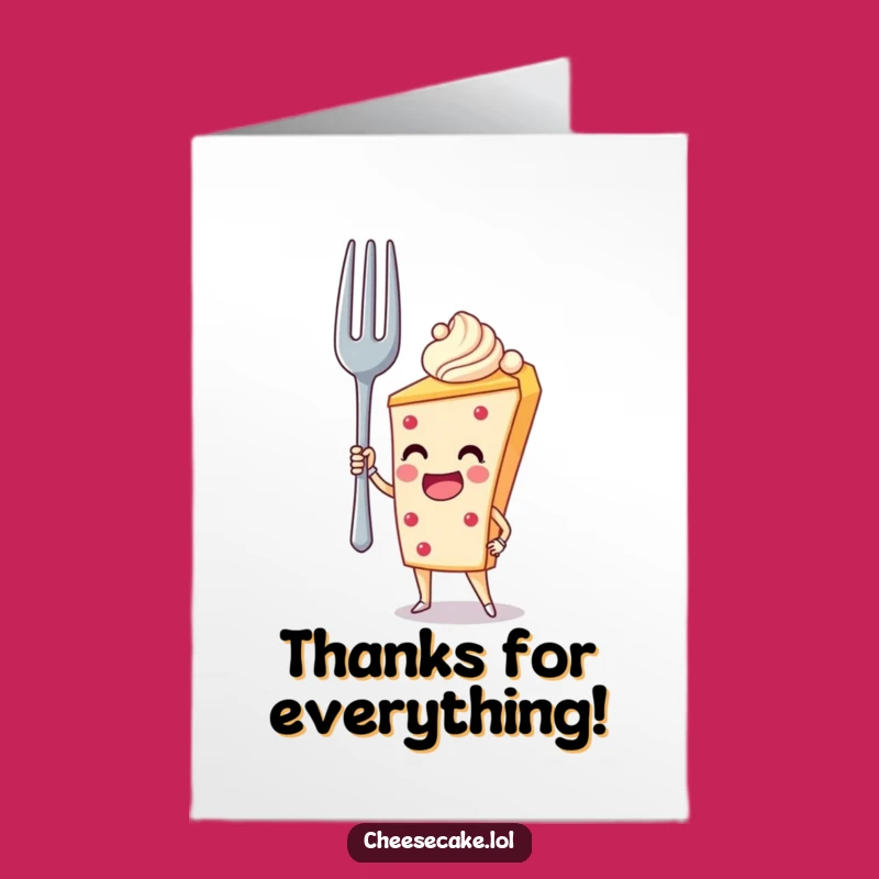 Free Printable Thank You Card: Hero Cheesecake, Funny Downloadable Gift