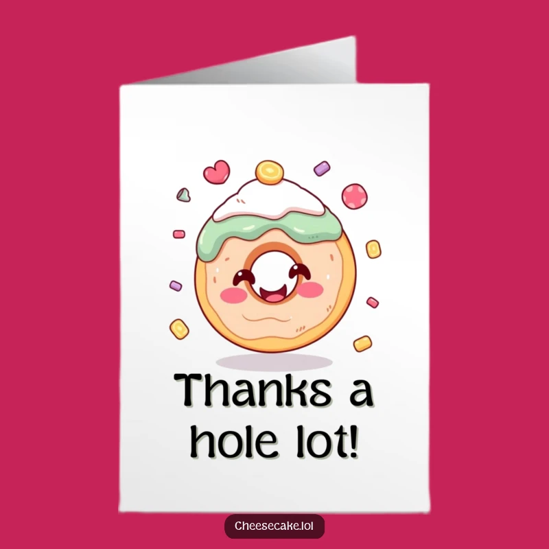 Free Printable Thank You Card: Juggling Donut Funny Downloadable Gift for Sweet Gratitude