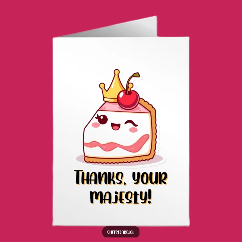 Free Printable Thank You Card: Royal Cheesecake Thanks Wink - Funny Download