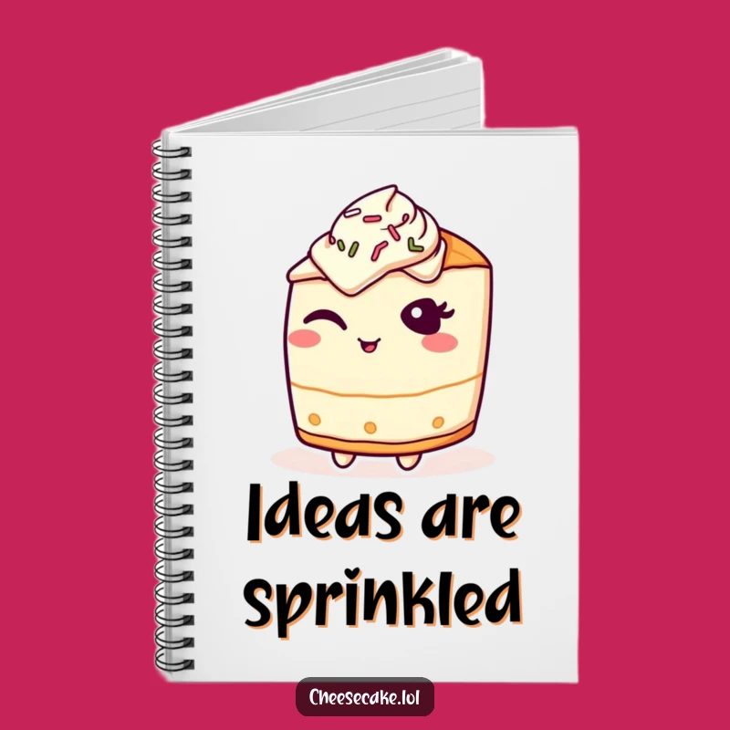Funny Cheesecake Wink Sprinkles Notebook, Capture Ideas with Playful Flair