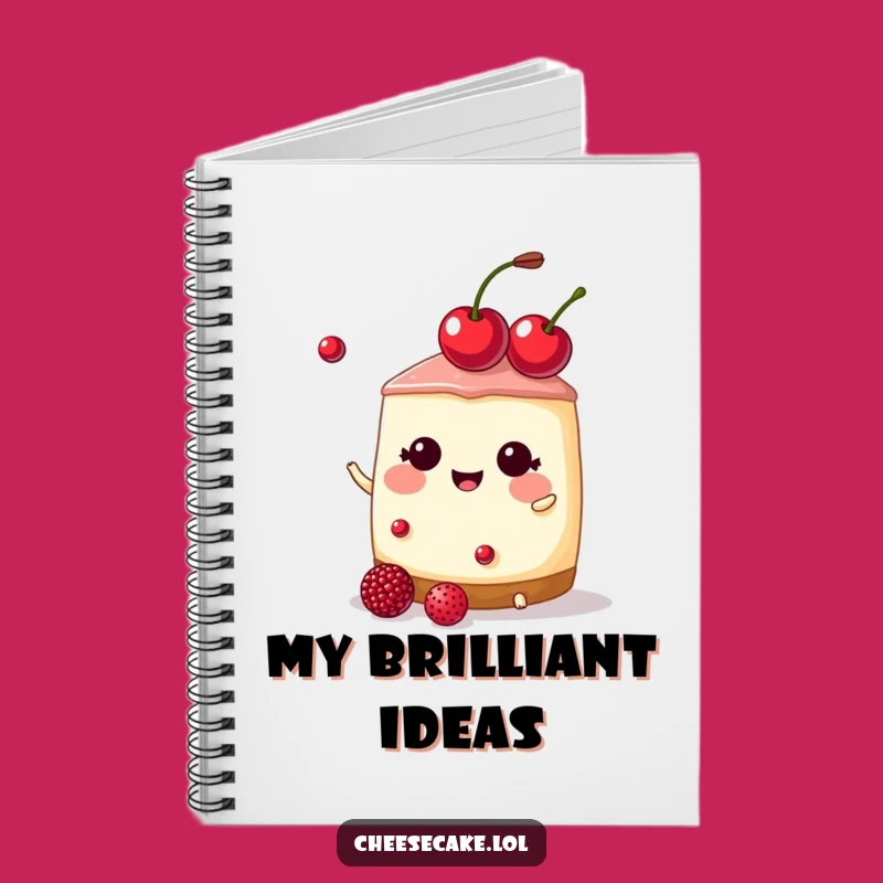 Funny Cherry Tiara Cheesecake Notebook: Jot Down Royal Ideas with Flair