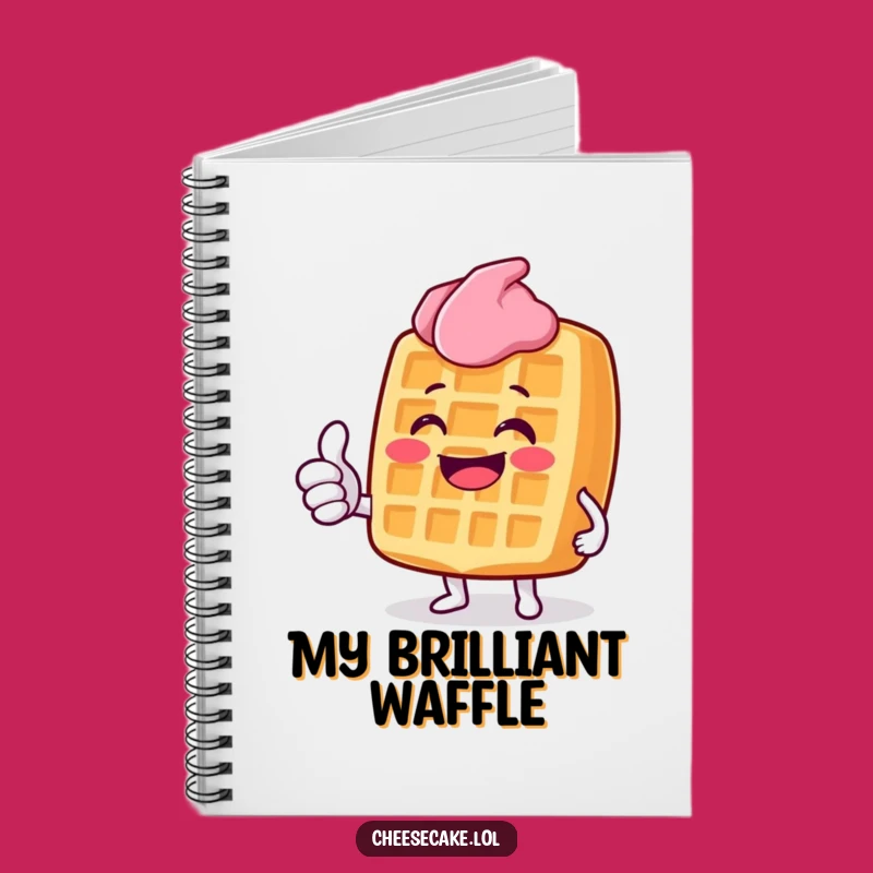 Funny Grinning Waffle Notebook: Jot Down Ideas with Thumbs Up, Positive Stationery Gift