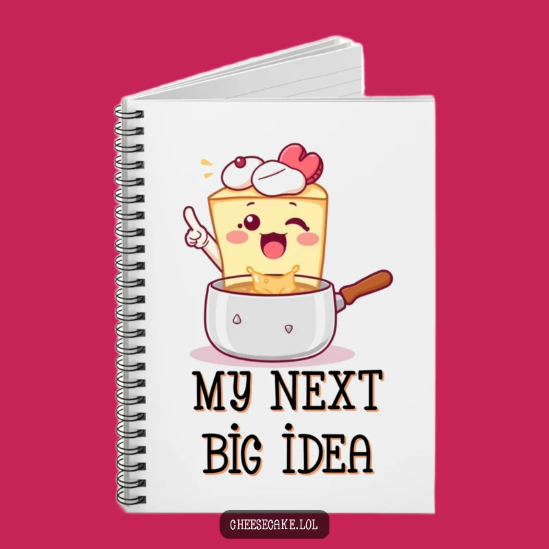 Funny Cheesecake Pot Pointer Notebook, Jot Down Culinary Ideas with Flair