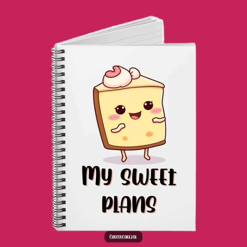 Funny Cheesecake Shimmy Notebook - Joyful Dessert Dancer Journal Gift