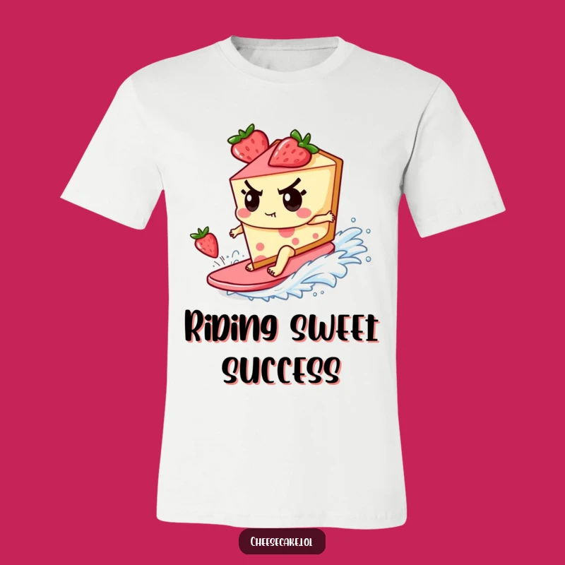 Funny Cheesecake Surfer Tee - Epic Dessert Action for Bold Style