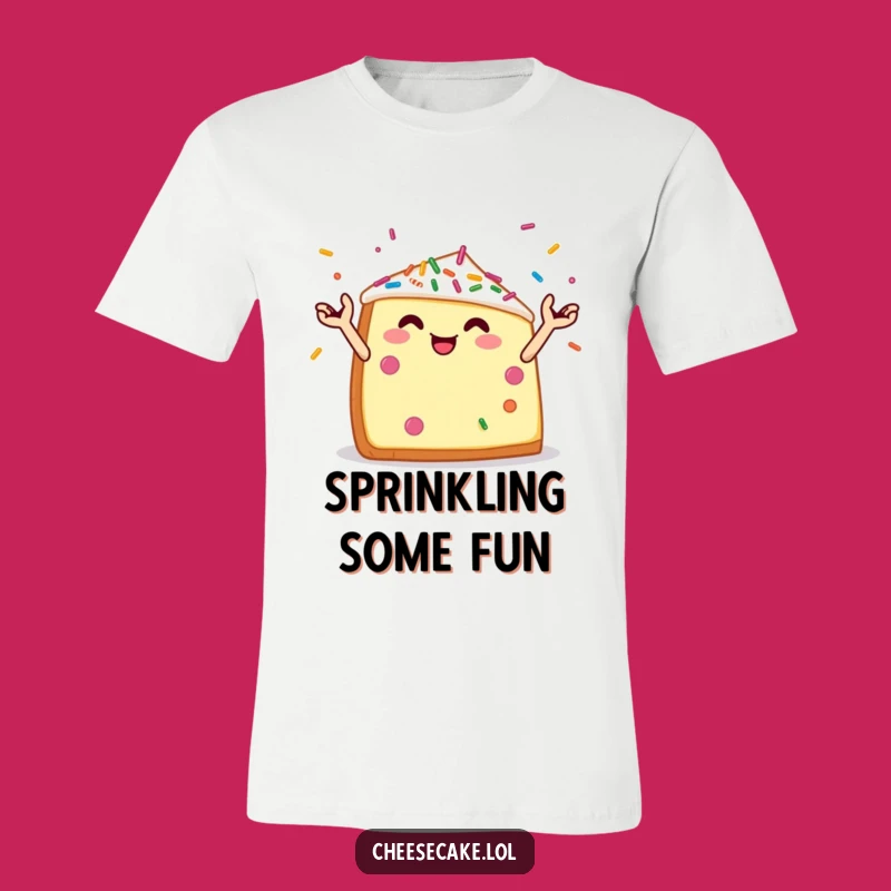 Funny Juggling Cheesecake T-Shirt - Sprinkle Dessert Graphic Tee Gift