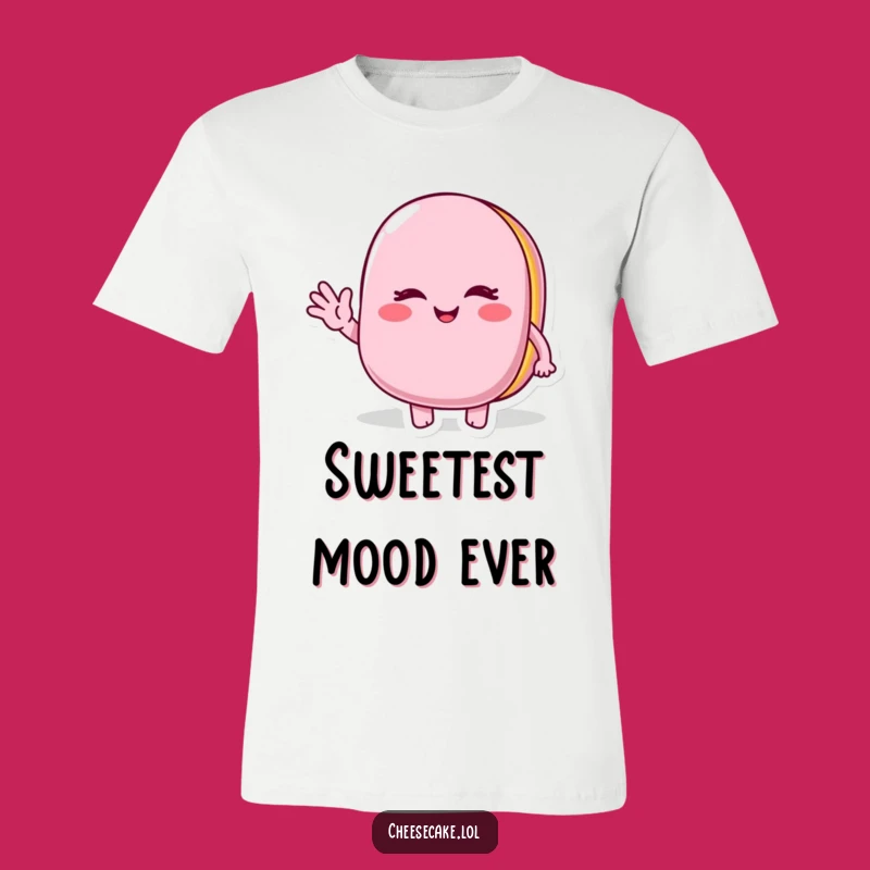 Funny Winking Macaroon T-Shirt: Wear a Cheerful Wave Character, a Sweet and Fun Gift Idea