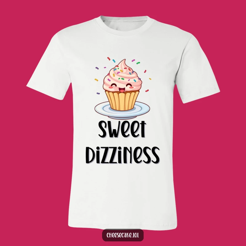 Funny Excited Cupcake Tee - Hilarious Sprinkly Dancer T-Shirt Gift