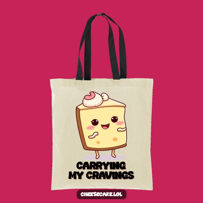 Funny Cheesecake Shimmy Tote Bag - Joyful Dessert Dancer Carry-All Gift