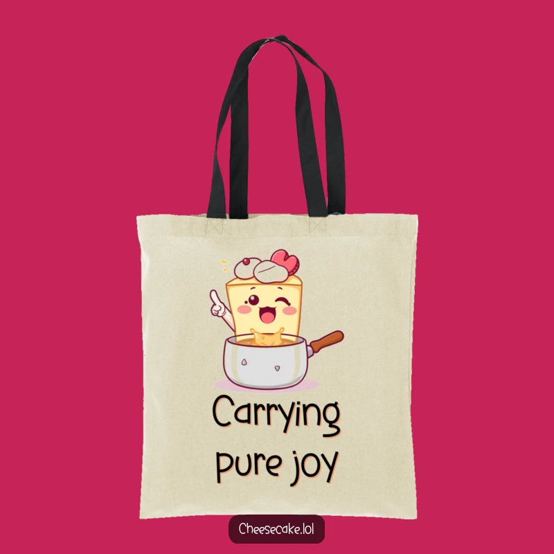 Funny Cheesecake Pot Pointer Tote Bag, Carry Your Culinary Passion