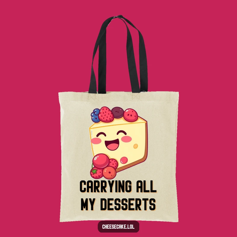 Funny Cheesecake Berry Joy Tote Bag - Carry Your Laughs & Snacks!