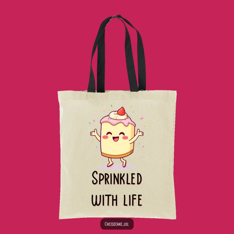Funny Cheesecake Jig Tote Bag: Carry Your Fun With Flying Sprinkles, A Practical Funny Gift