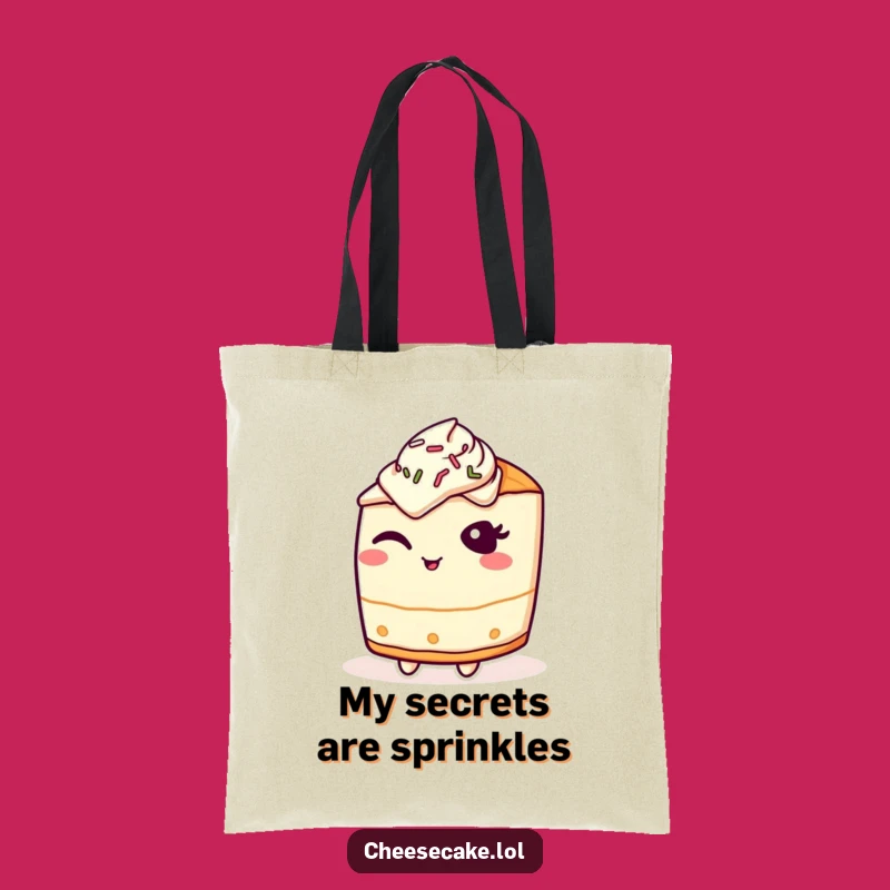 Funny Cheesecake Wink Sprinkles Tote Bag, Carry Your Essentials with Playful Flair