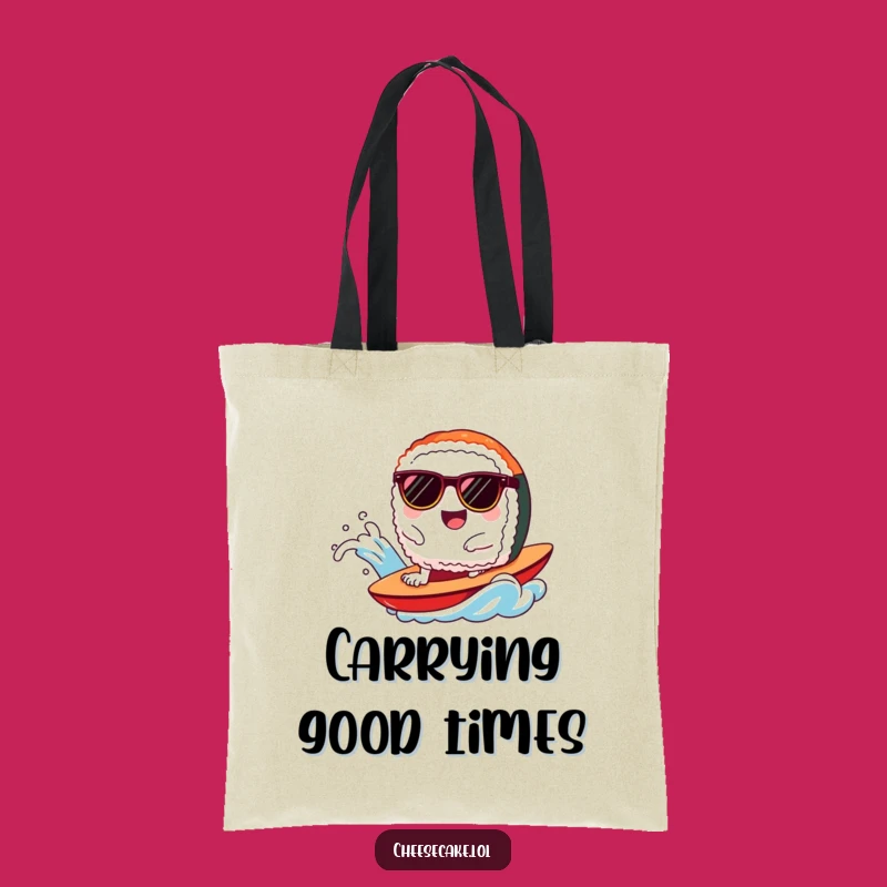 Funny Sushi Wave Rider Tote Bag - Stylish Surfing Foodie Carryall
