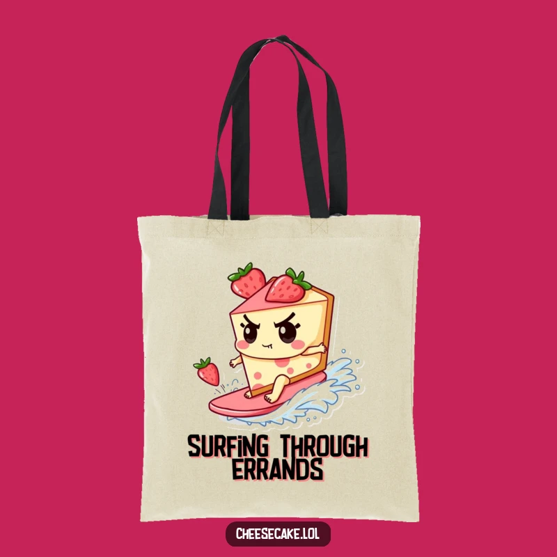 Funny Tote Bag - Cheesecake Surfer for Carrying Your Sweetest Essentials