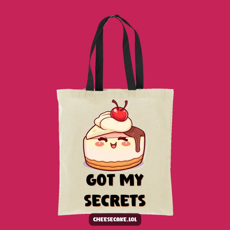 Funny Winking Cheesecake Tote Bag: Carry Your Essentials with Dessert Charm