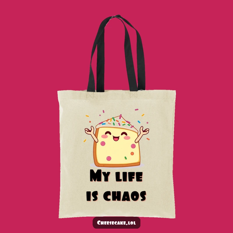 Funny Cheesecake Tote Bag - Juggling Sprinkles Eco-Friendly Gift Carrier